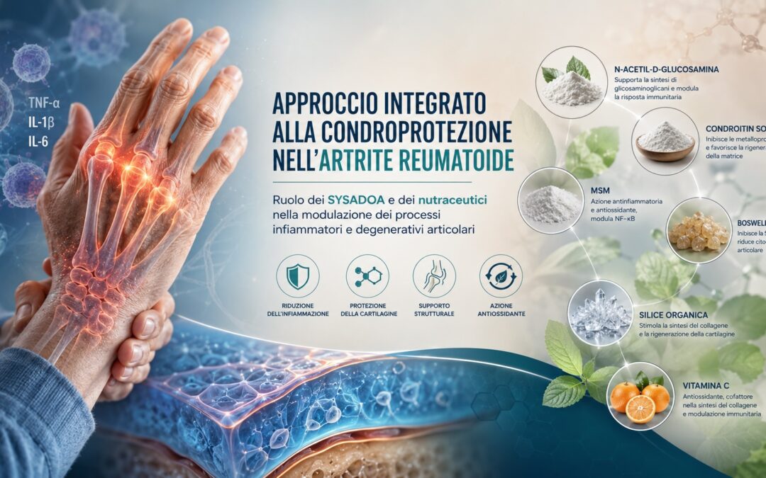 APPROCCIO INTEGRATO ALLA CONDROPROTEZIONE NELL’ARTRITE REUMATOIDE: RUOLO DEI SYSADOA E DEI NUTRACEUTICI NELLA MODULAZIONE DEI PROCESSI INFIAMMATORI E DEGENERATIVI ARTICOLARI