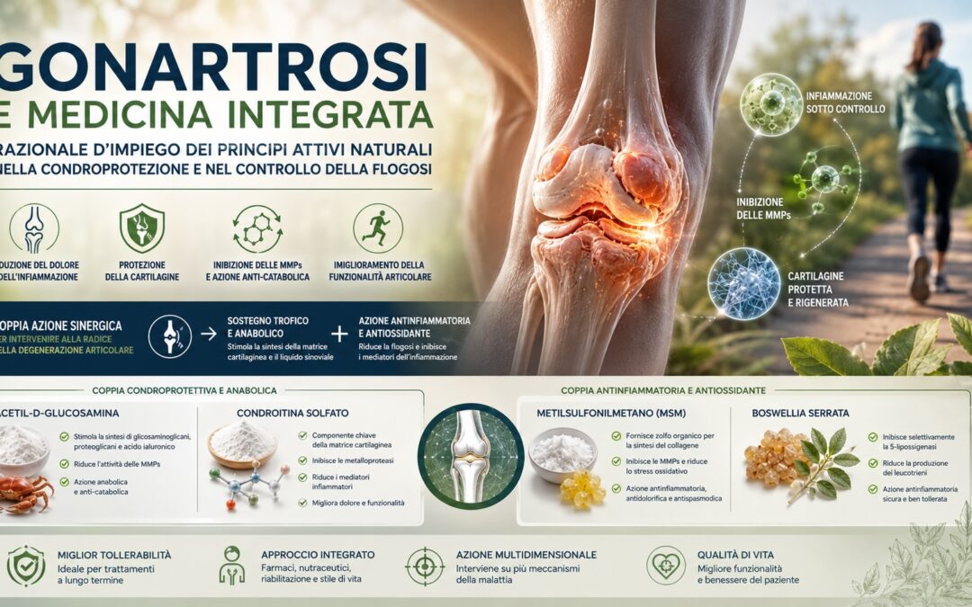 GONARTROSI E MEDICINA INTEGRATA: RAZIONALE D’IMPIEGO DEI PRINCIPI ATTIVI NATURALI NELLA CONDROPROTEZIONE E NEL CONTROLLO DELLA FLOGOSI